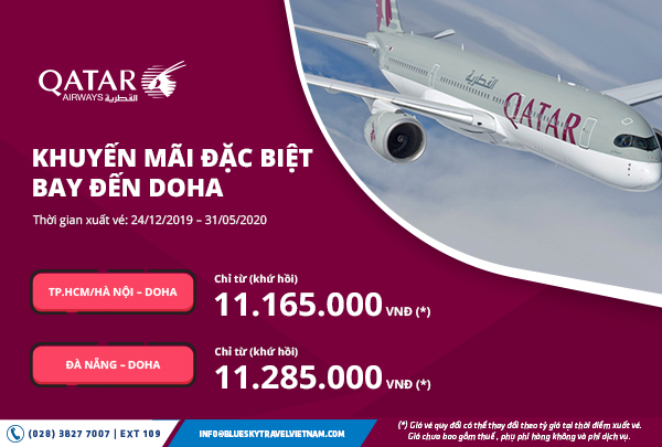 Khuyến mãi đặc biệt từ Qatar Airways bay đến Doha